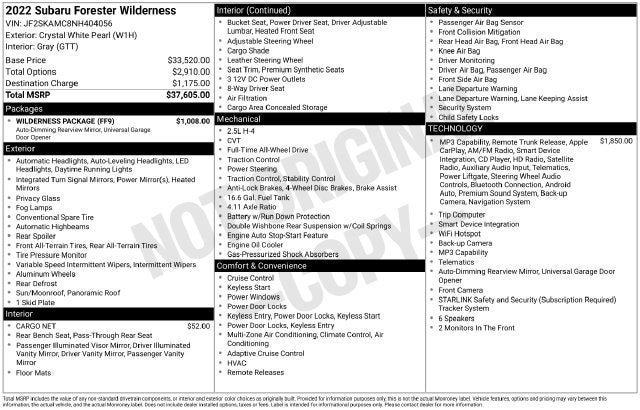 2022 Subaru Forester Wilderness