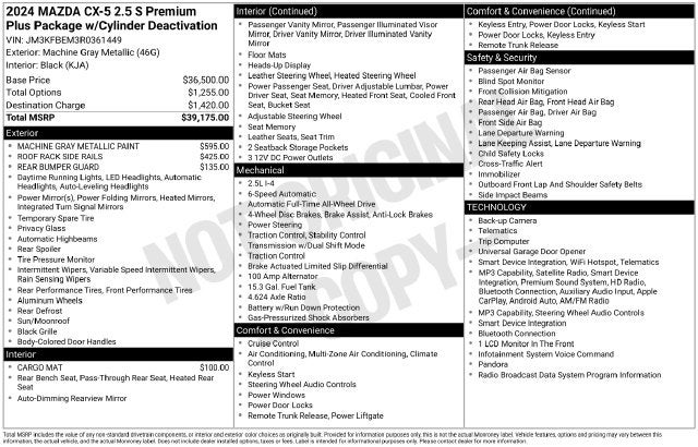 2024 Mazda Mazda CX-5 2.5 S Premium Plus Package