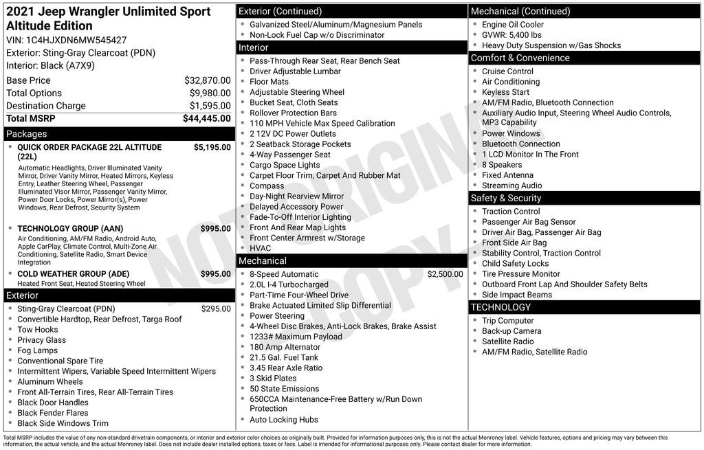 2021 Jeep Wrangler Unlimited Sport Altitude