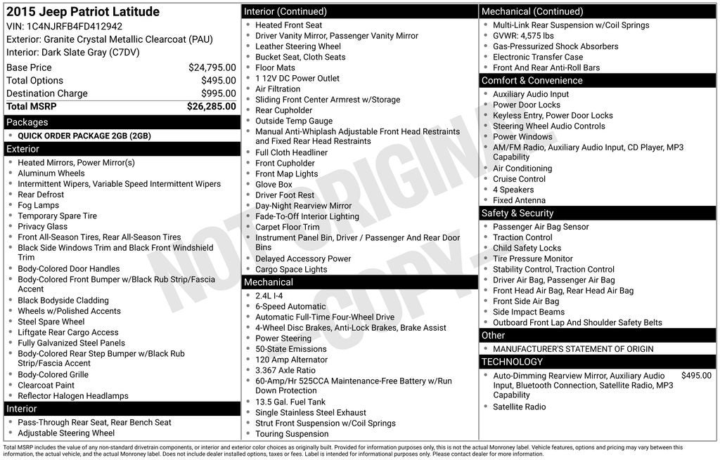 2015 Jeep Patriot Latitude