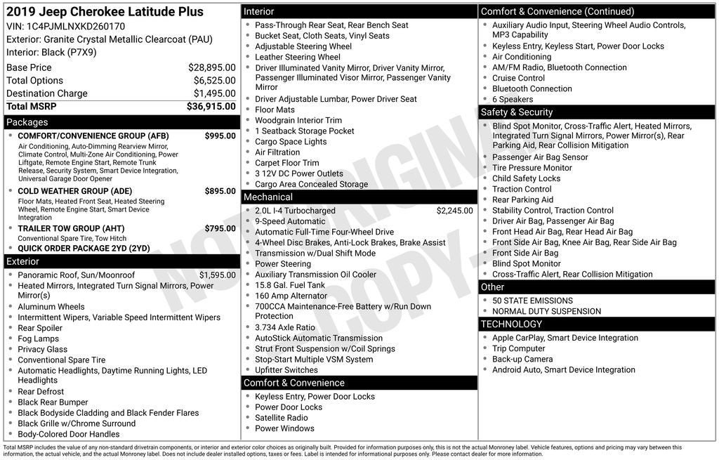 2019 Jeep Cherokee Latitude Plus