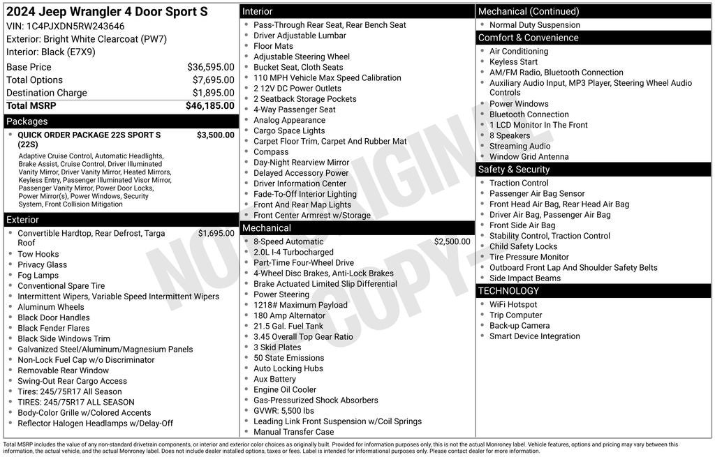 2024 Jeep Wrangler Sport S