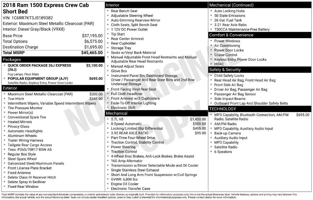 2018 RAM 1500 Express