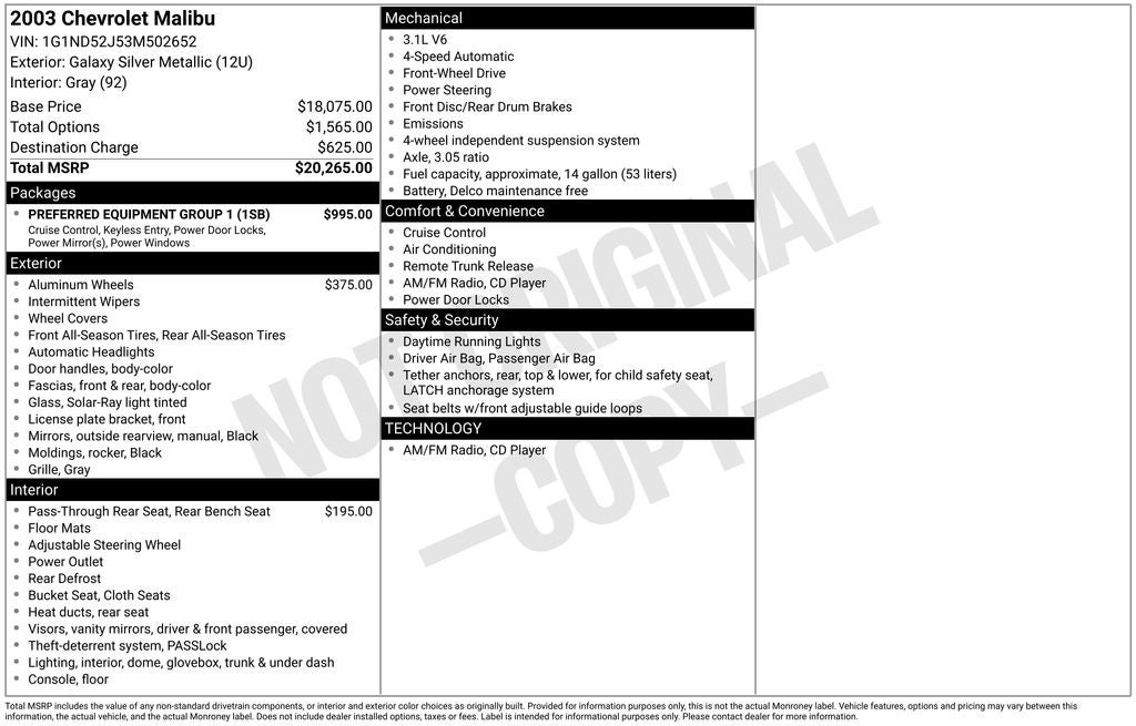 2003 Chevrolet Malibu Base