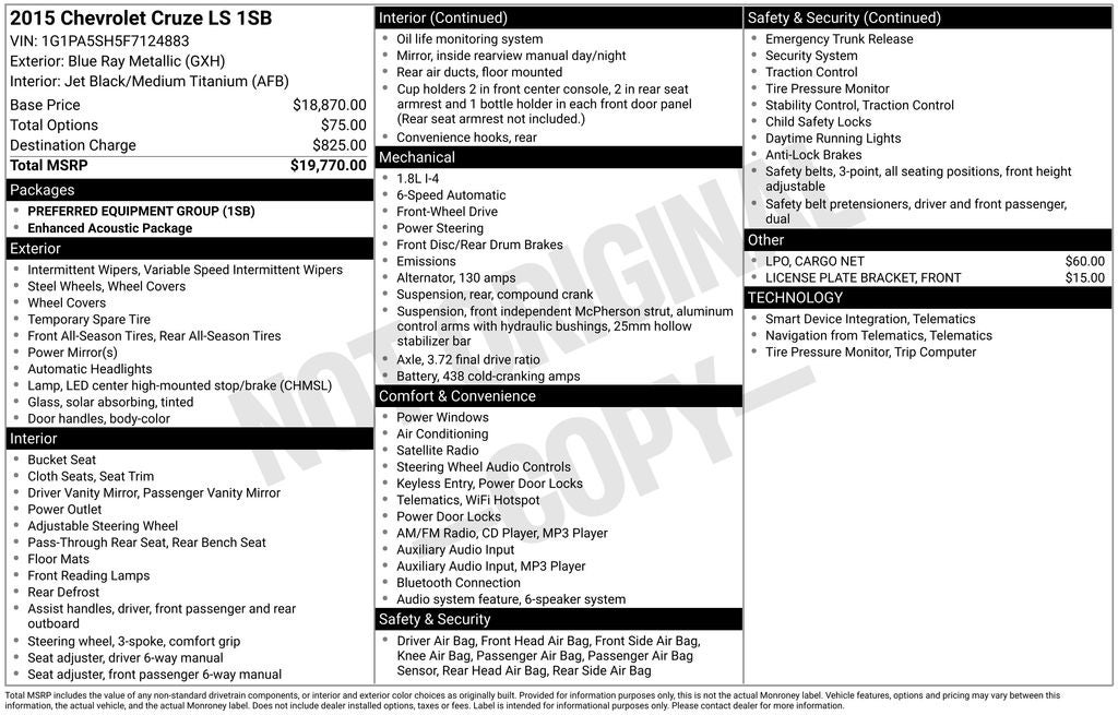 2015 Chevrolet Cruze LS