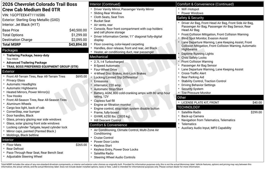 2026 Chevrolet Colorado Trail Boss