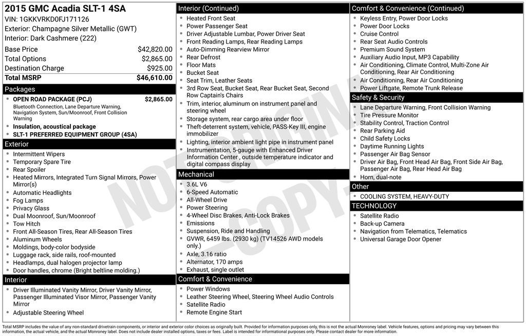 2015 GMC Acadia SLT-1