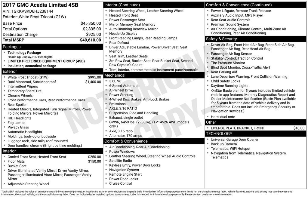 2017 GMC Acadia Limited Limited