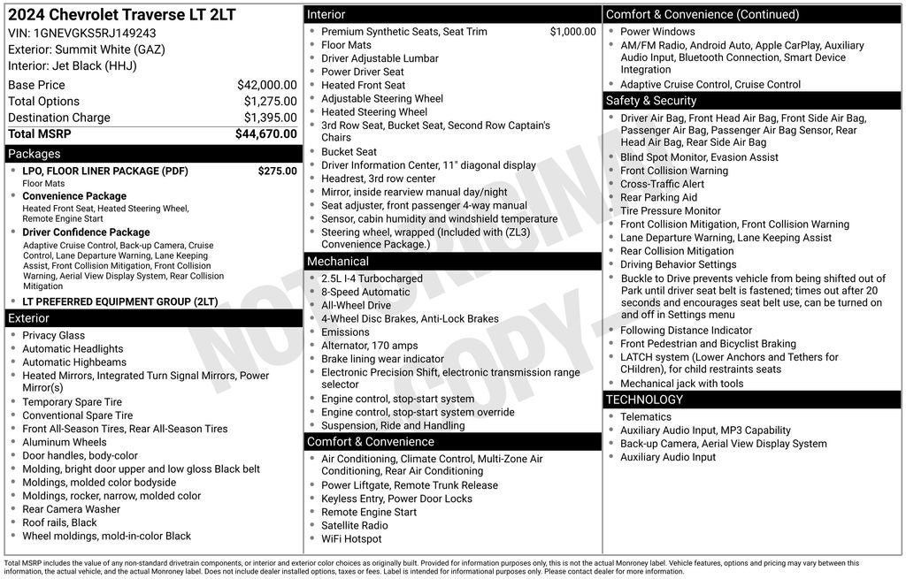 2024 Chevrolet Traverse LT 2LT