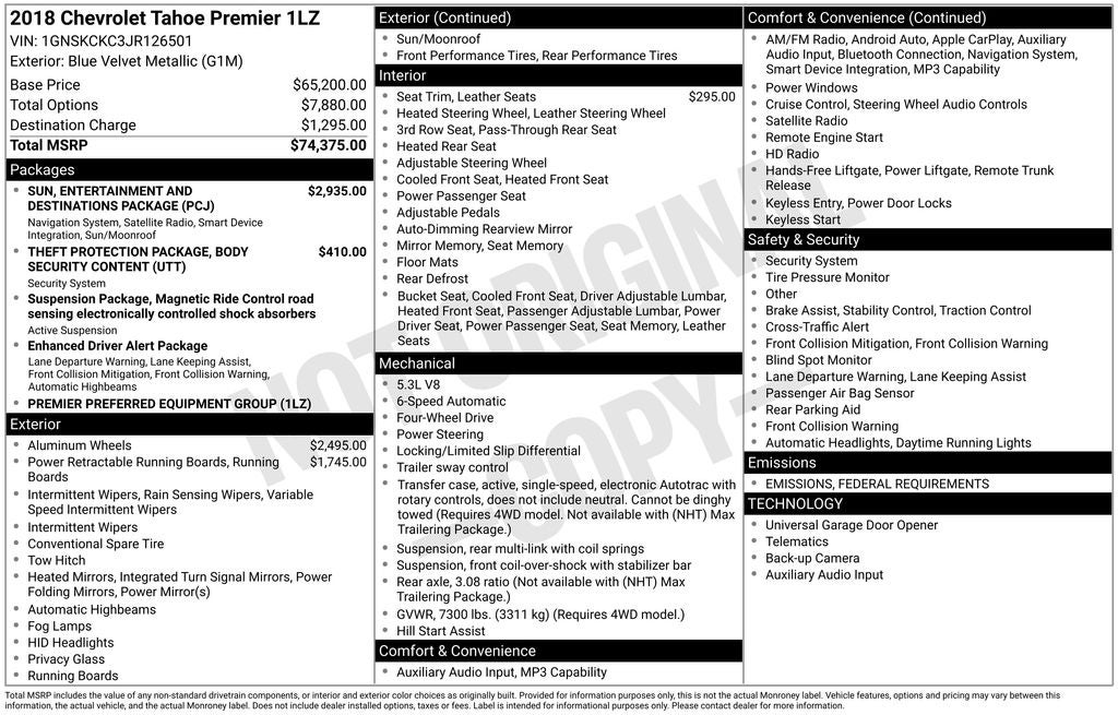 2018 Chevrolet Tahoe Premier