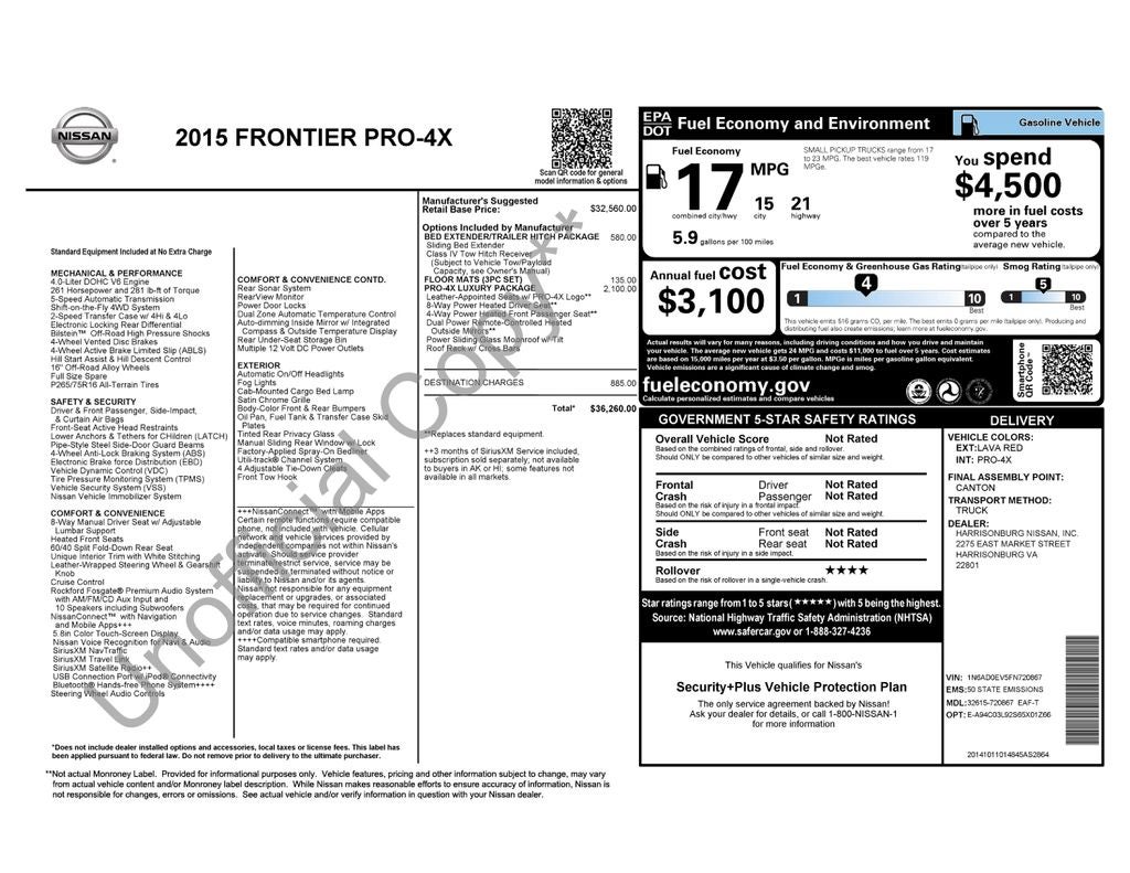 2015 Nissan Frontier PRO-4X