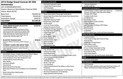 2014 Dodge Grand Caravan SE 30th Anniversary