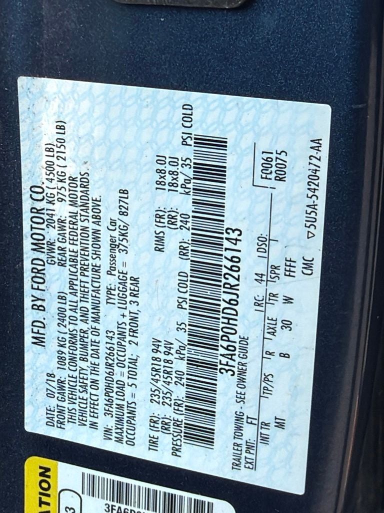 2018 Ford Fusion SE