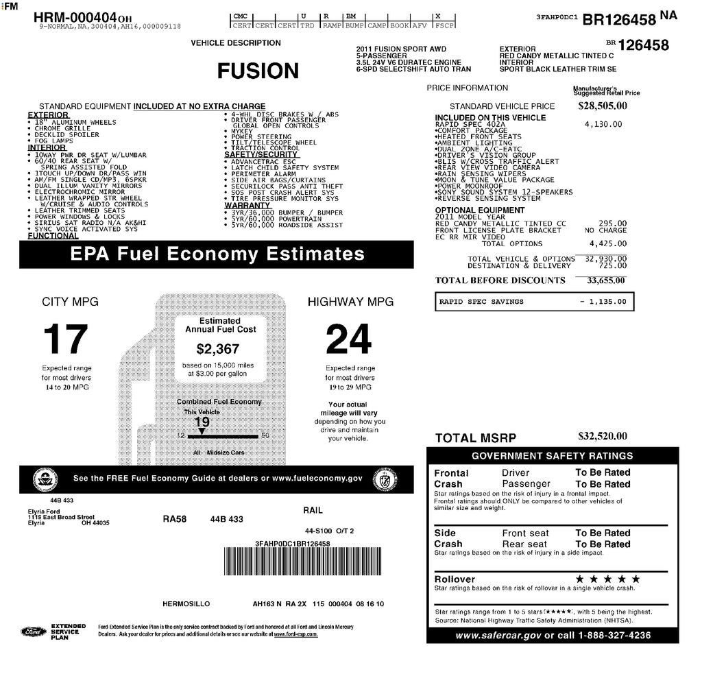 2011 Ford Fusion Sport