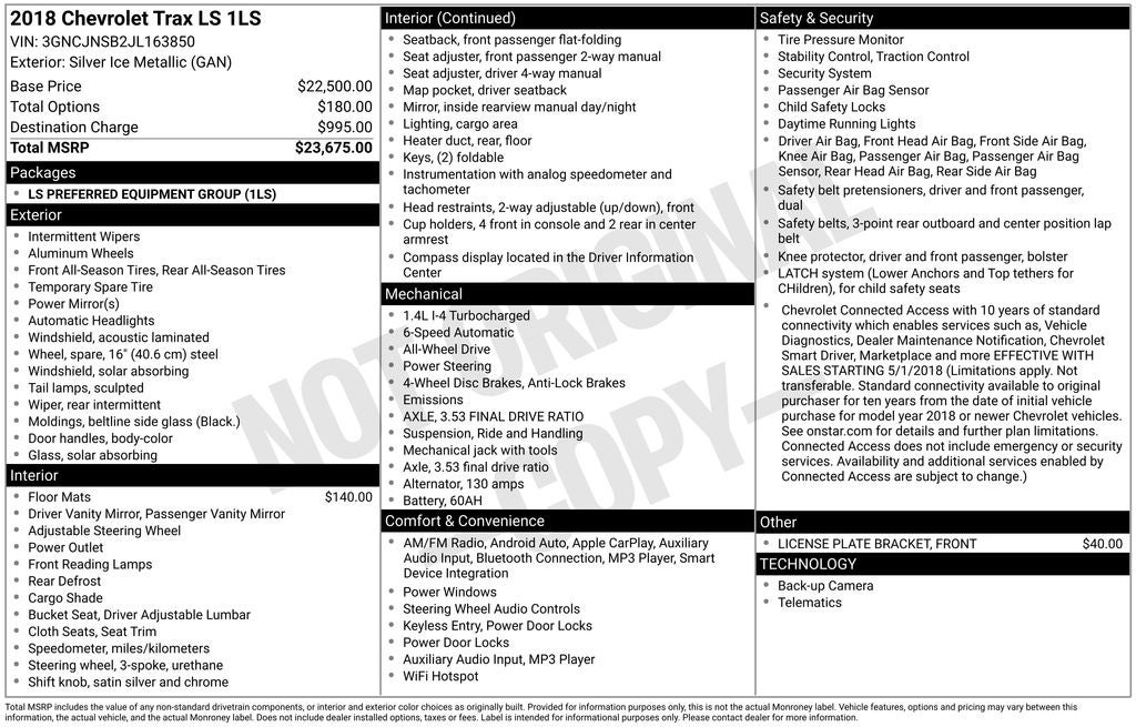 2018 Chevrolet Trax LS