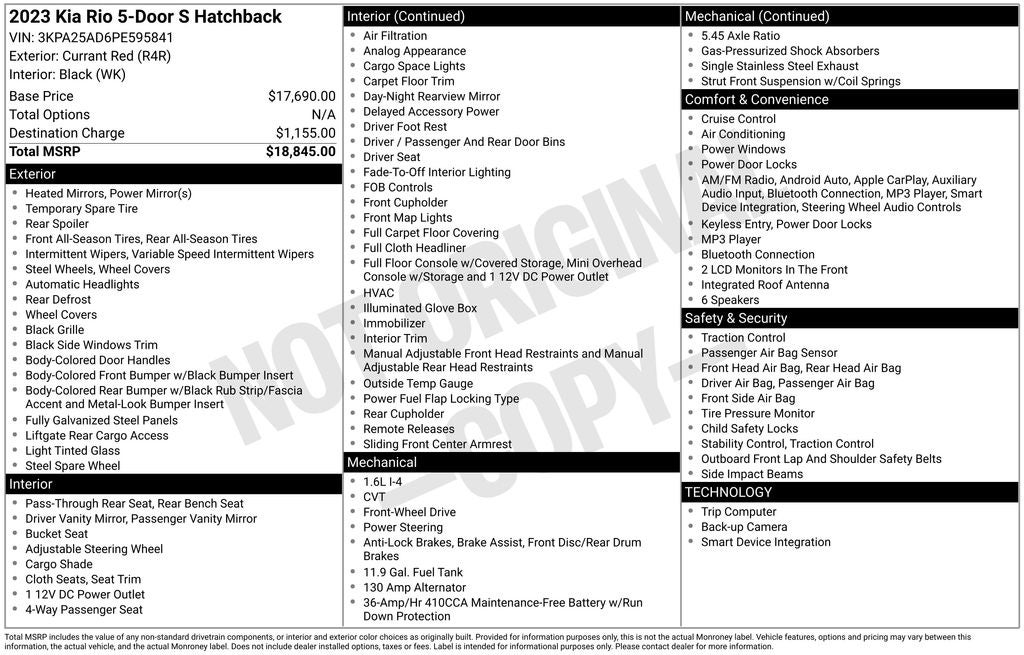 2023 Kia Rio S