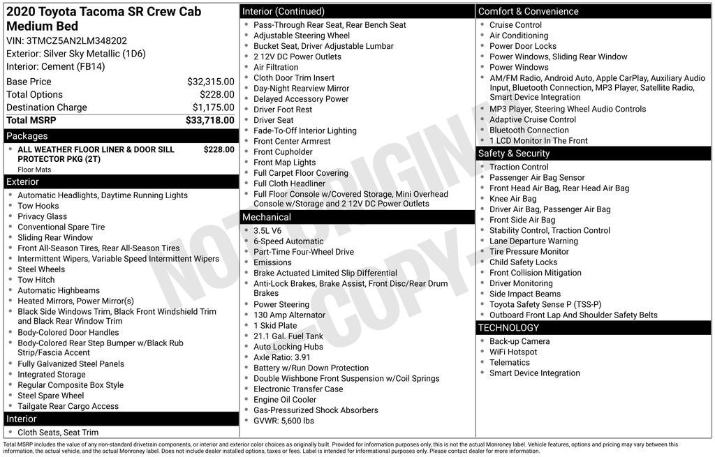 2020 Toyota Tacoma V6