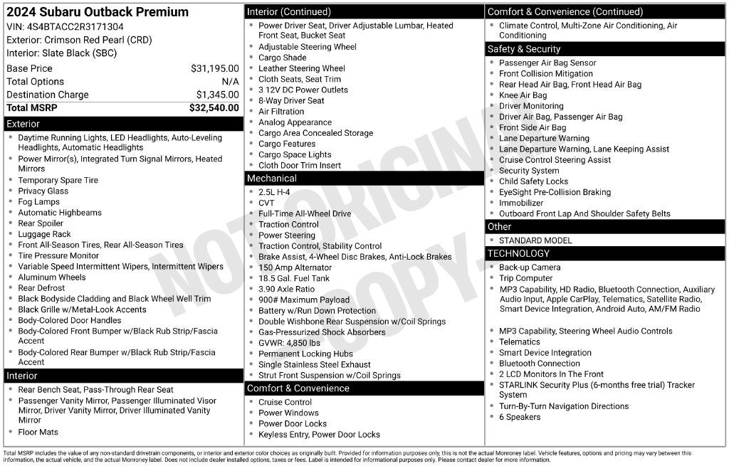 2024 Subaru Outback Premium
