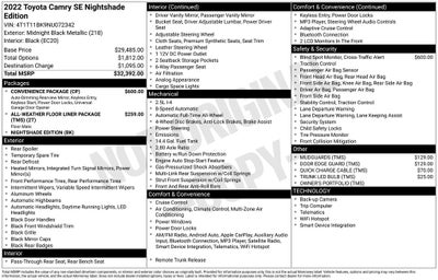 2022 Toyota Camry Base