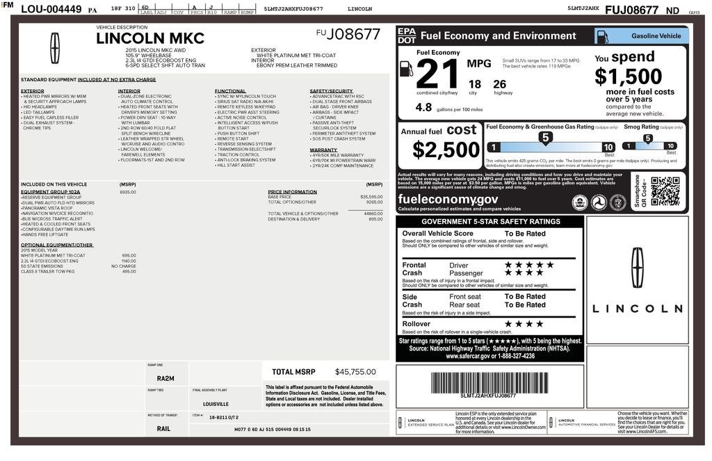 2015 Lincoln MKC Base