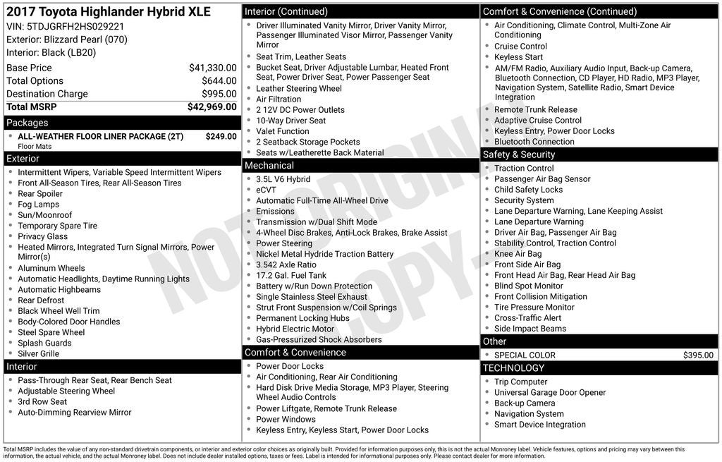 2017 Toyota Highlander Hybrid XLE