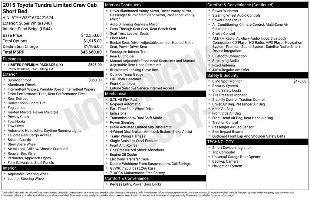 2015 Toyota Tundra Limited CrewMax