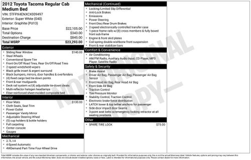 2012 Toyota Tacoma Base