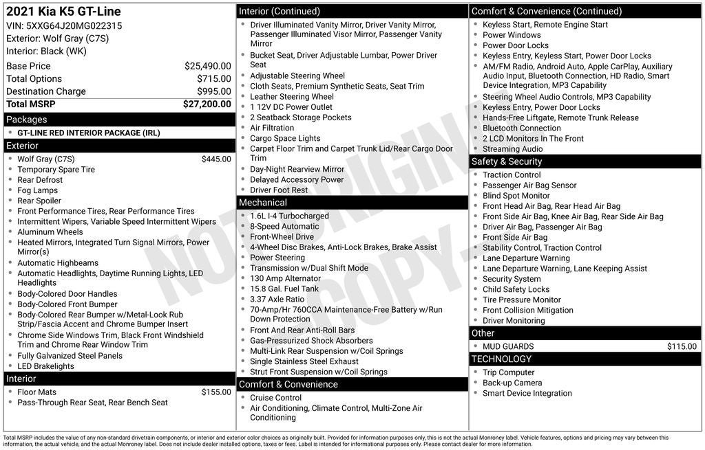2021 Kia K5 GT-Line