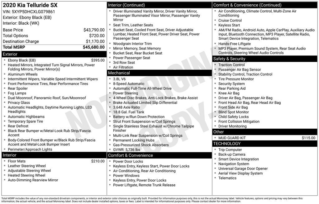 2020 Kia Telluride SX