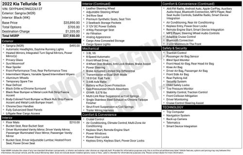 2022 Kia Telluride S