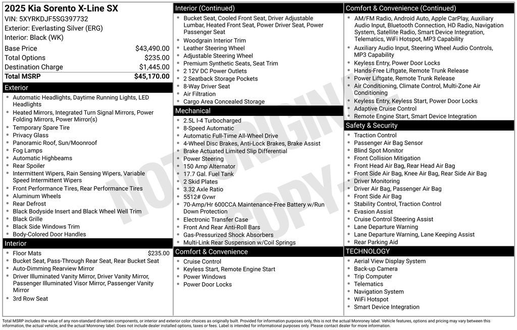 2025 Kia Sorento X-Line SX