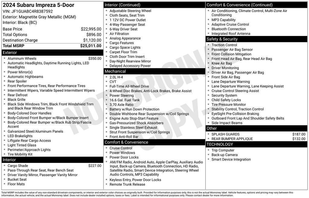 2024 Subaru Impreza Base