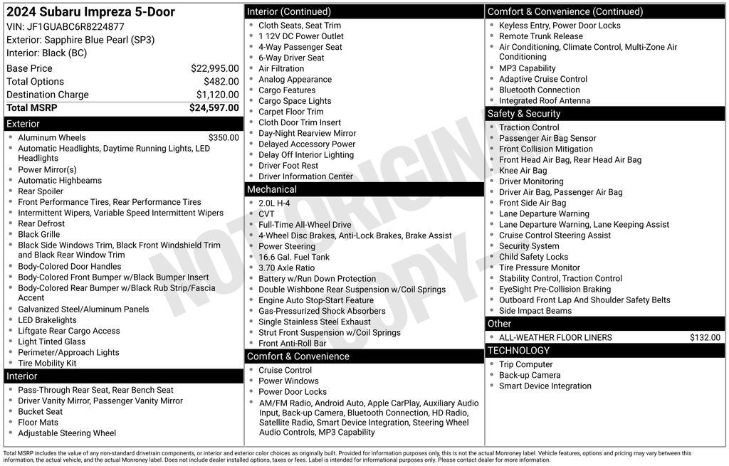 2024 Subaru Impreza Base