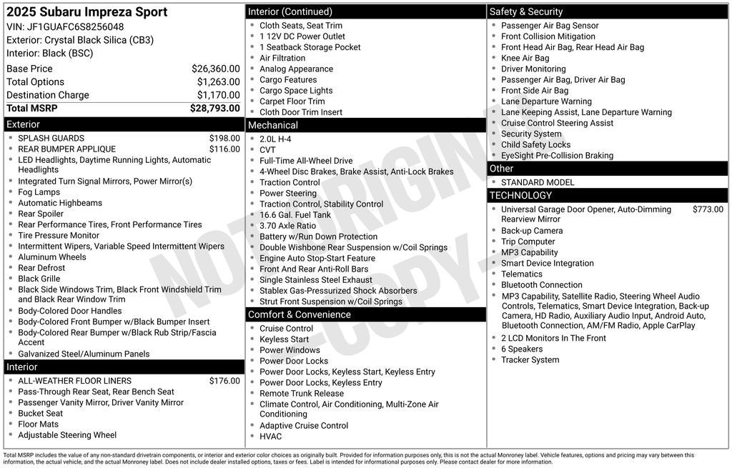 2025 Subaru Impreza Sport