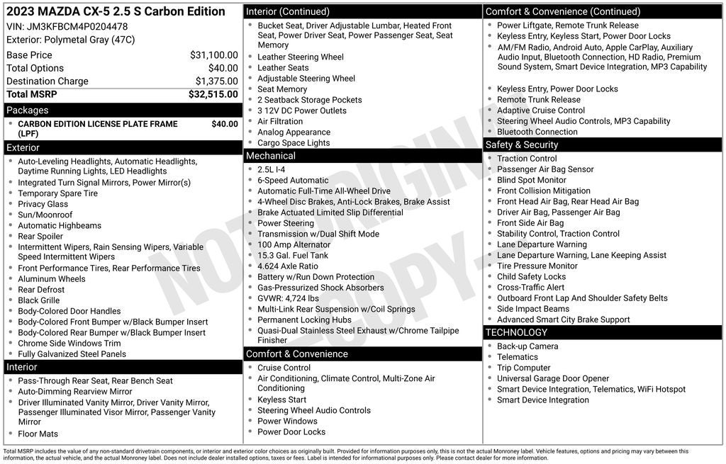 2023 Mazda Mazda CX-5 2.5 S Carbon Edition