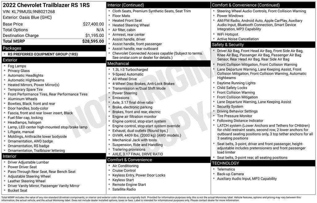 2022 Chevrolet TrailBlazer RS