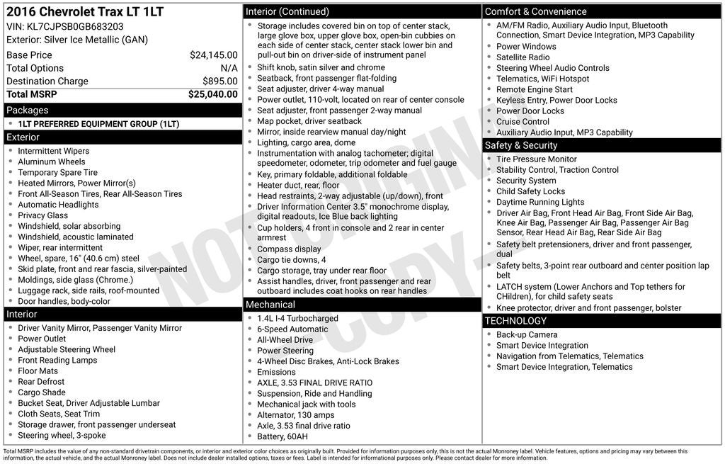 2016 Chevrolet Trax LT