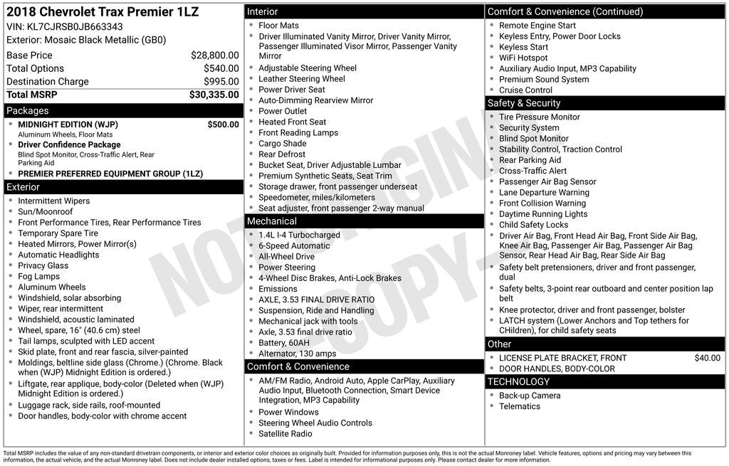 2018 Chevrolet Trax Premier