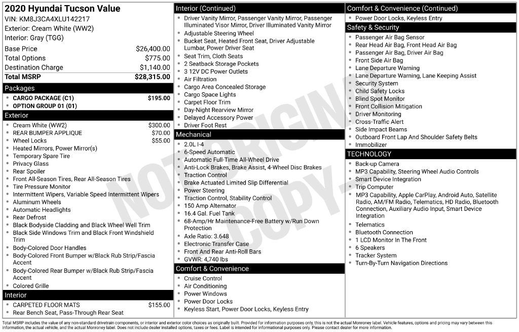 2020 Hyundai Tucson Value