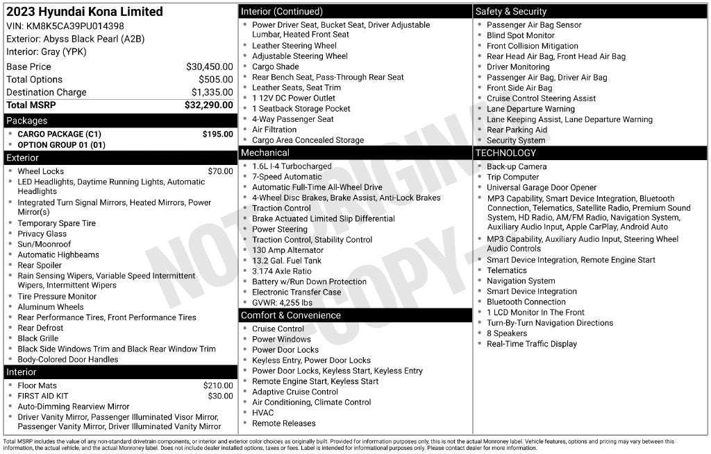 2023 Hyundai Kona Limited
