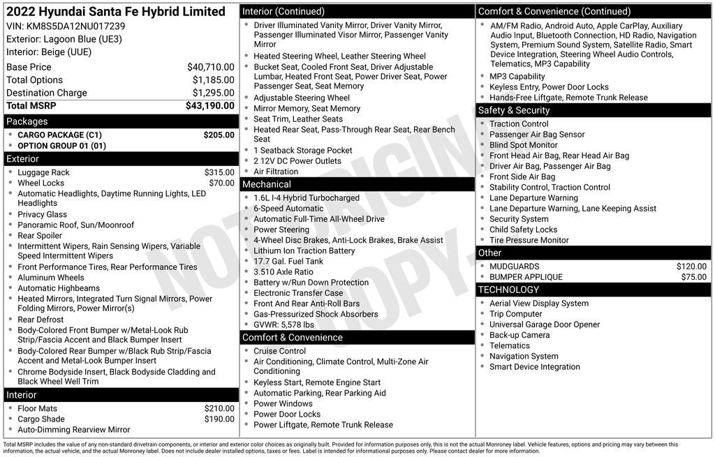 2022 Hyundai Santa Fe Hybrid Limited