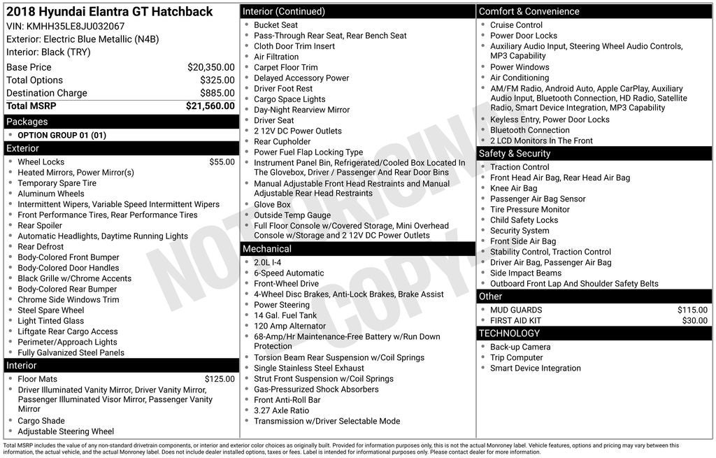 2018 Hyundai Elantra GT Base