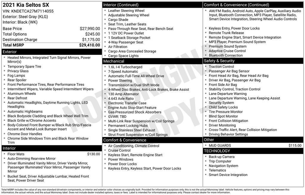 2021 Kia Seltos SX