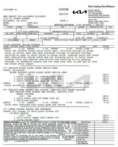 2023 Kia Carnival LX Seat Package