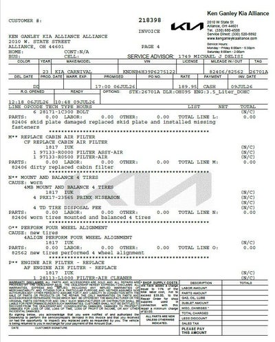 2023 Kia Carnival LX Seat Package