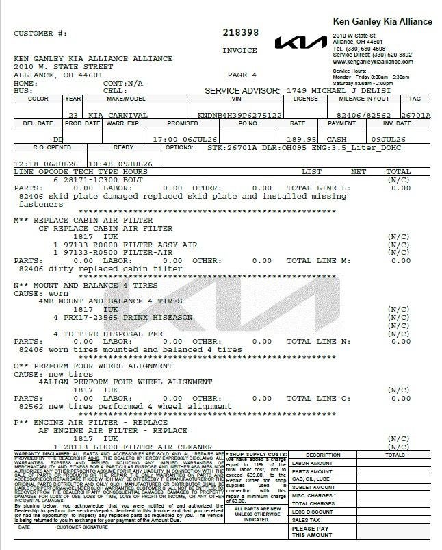 2023 Kia Carnival LX Seat Package