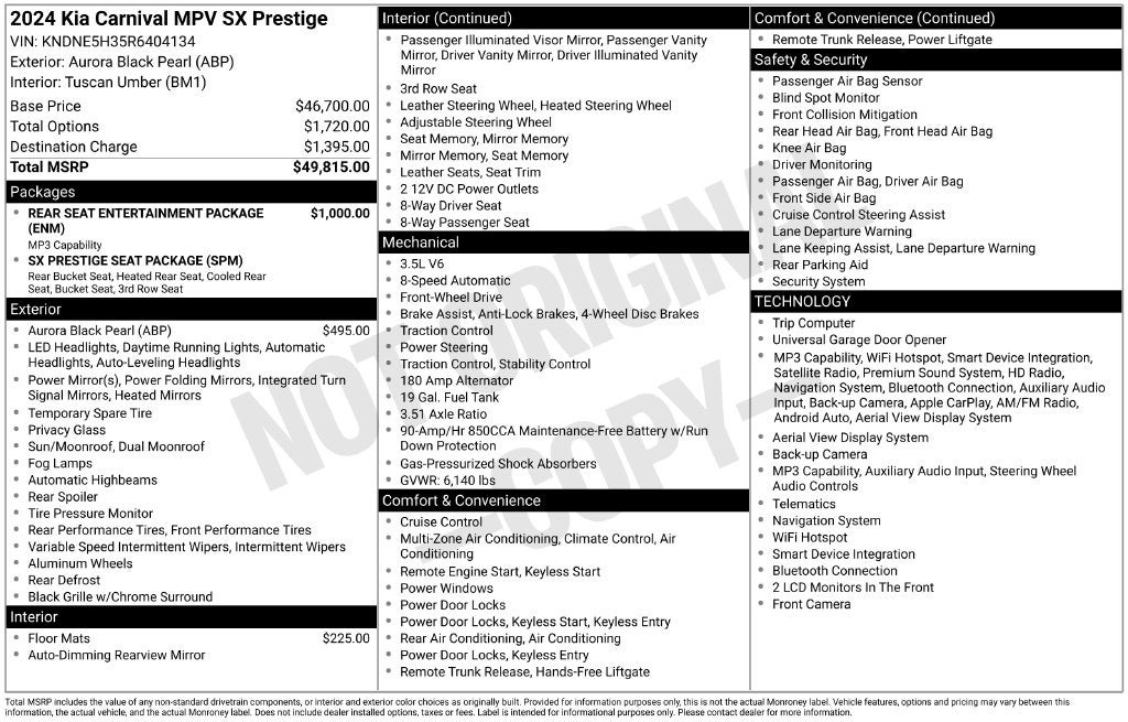 2024 Kia Carnival SX Prestige