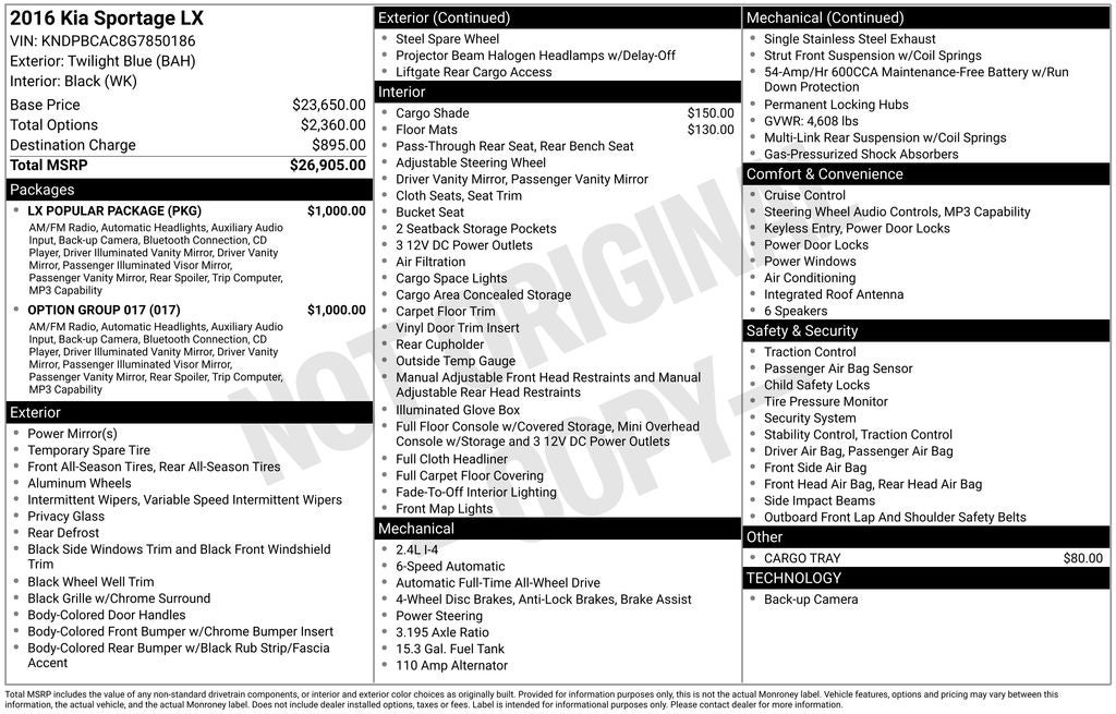 2016 Kia Sportage LX