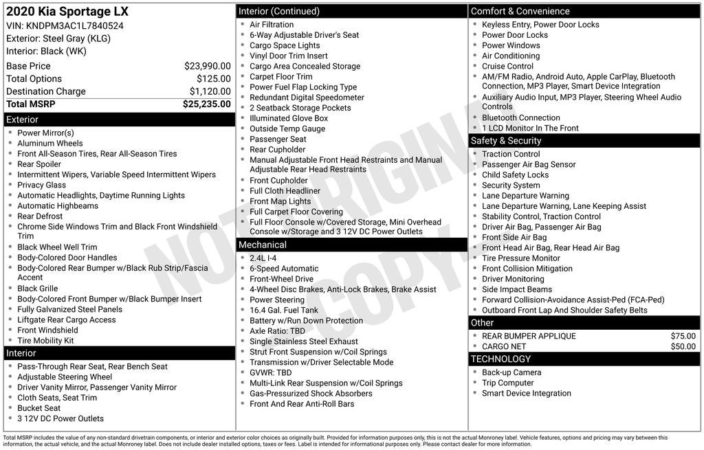 2020 Kia Sportage LX