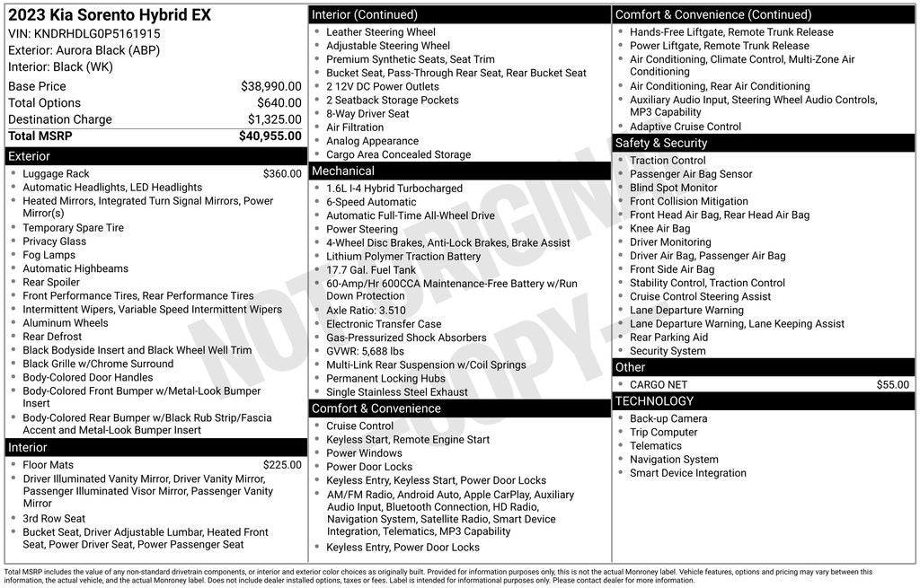 2023 Kia Sorento Hybrid EX